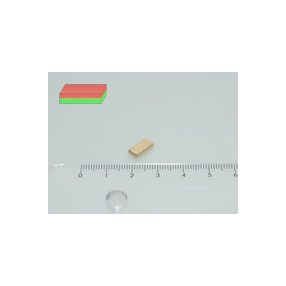 10x5x2 mm N50 NEODYM mágnes hasáb Au