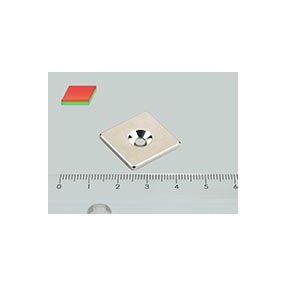   20x20x3 mm N45 NEODYM mágnes hasáb süllyesztett furattal (M3)