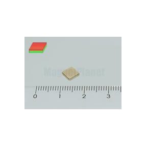 5x5x1,2 mm N50 NEODYM mágnes hasáb Au