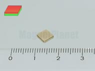 5x5x1,2 mm N50 NEODYM mágnes hasáb Au