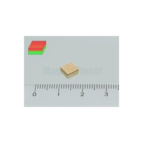 5x5x2 mm N45 NEODYM mágnes hasáb Au