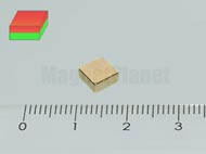 5x5x2 mm N45 NEODYM mágnes hasáb Au