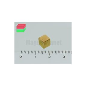 6 mm N45 NEODYM mágnes kocka Au