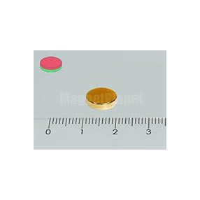 10x2 mm N42 NEODYM mágnes korong Au