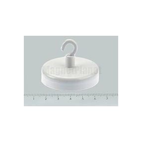 H-50x10 mm FERRIT csavaros kampó fehér