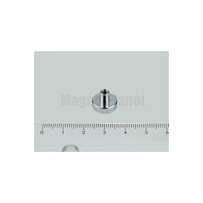 POT-B 13x4 mm NEODYM rögzítő mágnes menetes hüvellyel