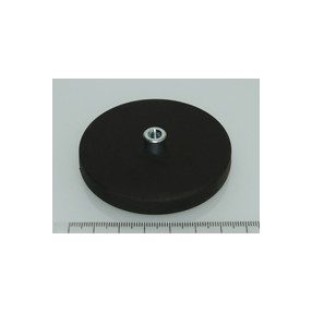   POT-S-B 66x8 NEODYM rögzítő mágnes menetes hüvellyel,  gumibevonattal