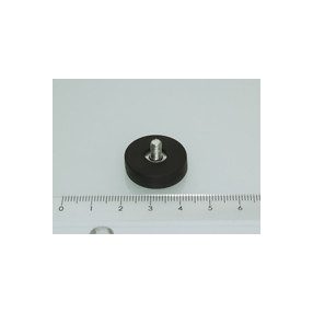   POT-S-G 22x6 NEODYM rögzítő mágnes menetes nyakkal,  gumibevonattal