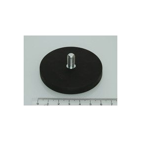   POT-S-G 66x8 NEODYM rögzítő mágnes menetes nyakkal,  gumibevonattal