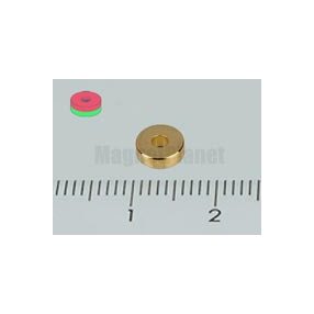 6x2/2 mm N45 NEODYM mágnes gyűrű Au