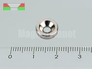 10x3/3,5 mm N38 NEODYM mágnes gyűrű süllyesztéssel (Észak)