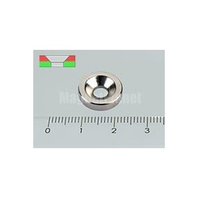   14x3/4 mm N35 NEODYM mágnes gyűrű süllyesztéssel (Észak)