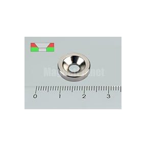   15x4/4 mm N35 NEODYM mágnes gyűrű süllyesztéssel (Észak)