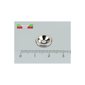 12x2/3 mm N35 NEODYM mágnes gyűrű süllyesztéssel (Dél)