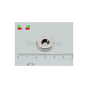 20x5/6 mm H35 NEODYM mágnes gyűrű süllyesztéssel (Dél)